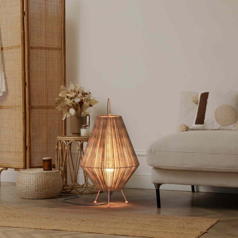 Barcelona Led - Rustikale Jute-Tischleuchte "Ross" - E27