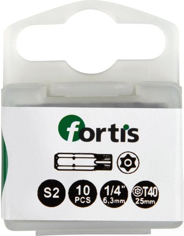 Thumbnail - FP - Bit zähhart 1/4' DIN3126 C6,3 T40x25mm mit Bohrung 10er Pack fortis
