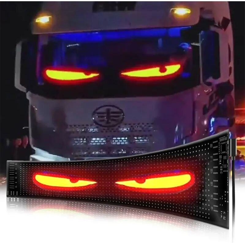 Packung LED-Augen für LKW und Auto, Teufelsaugen, für Auto, programmierbare LED-Anzeige, anpassbar, für Auto, LKW, Text,...