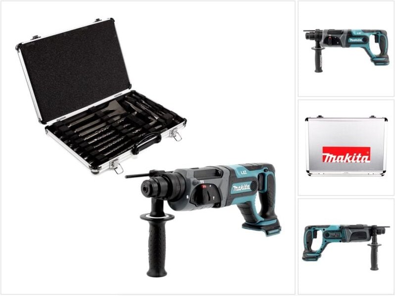 Thumbnail - Makita DHR 241 Z 18 V Li-Ion Akku Bohrhammer mit SDS-Plus Aufnahme Solo + Makita D-42444 SDS-Plus Bohrer-Meißel-Set 17 t...
