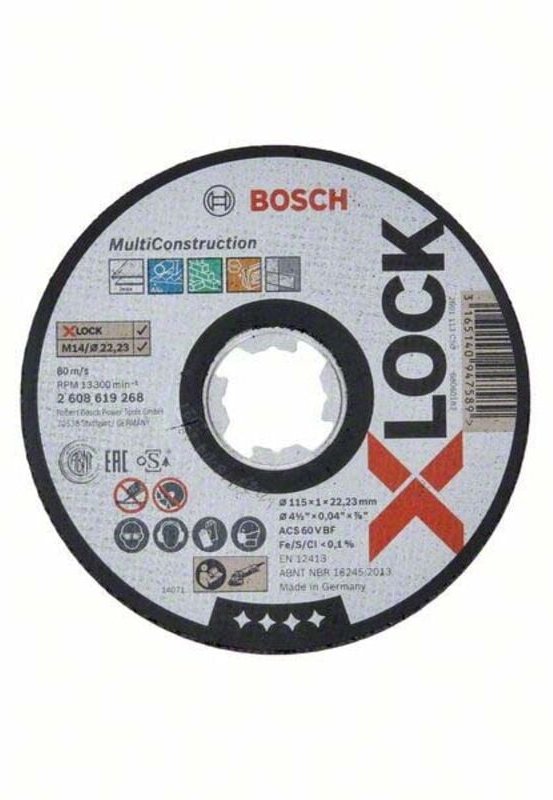 Thumbnail - Bosch - pro Multi Material X-Lock Trennscheibe 115 x 1 x 22,23 mm - 2608619268