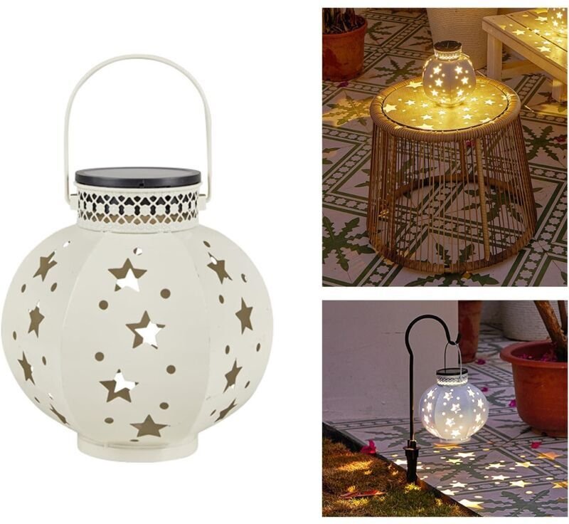 Solar-Außenlaterne, Metall-Außenlaternen, Solarleuchten für Garten, Terrasse und Baum