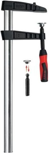 Temperguss-Schraubknecht TGK-2K Spannweite 800 mm Ausladung 120 mm 2-Komponentengriff 35 x 11 mm - Bessey