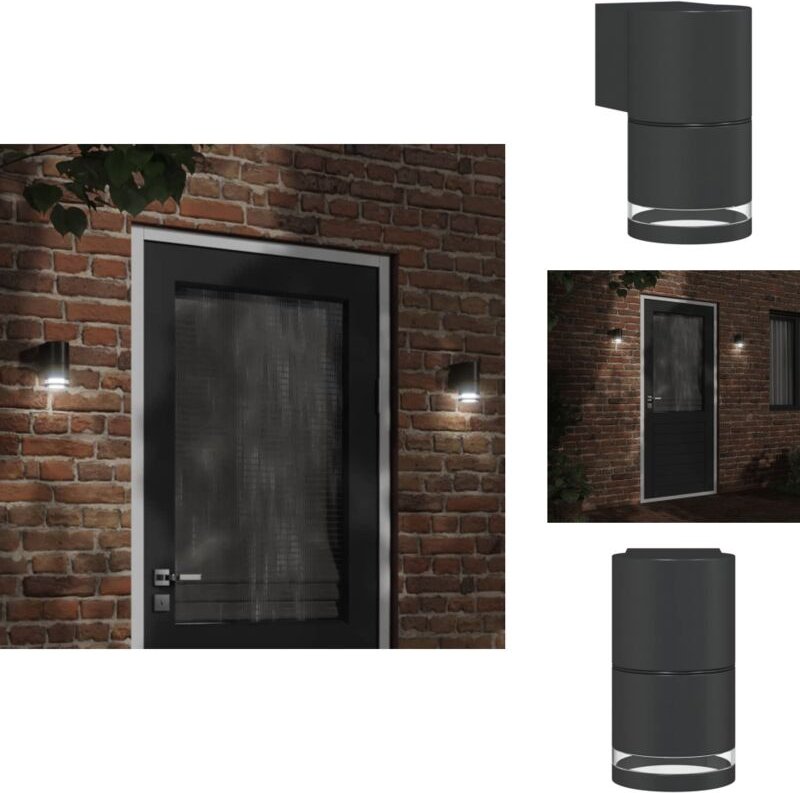 Außenwandleuchte Schwarz Aluminiumdruckguss - Outdoor Wandleuchte - Gartenleuchte - LED Wandleuchte - Alu Wandleuchte - ...