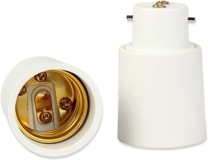 2er-Pack B22-auf-E27-Sockeladapter – Wandelt Baillonette-Glühbirnensockel in Schrauben um.