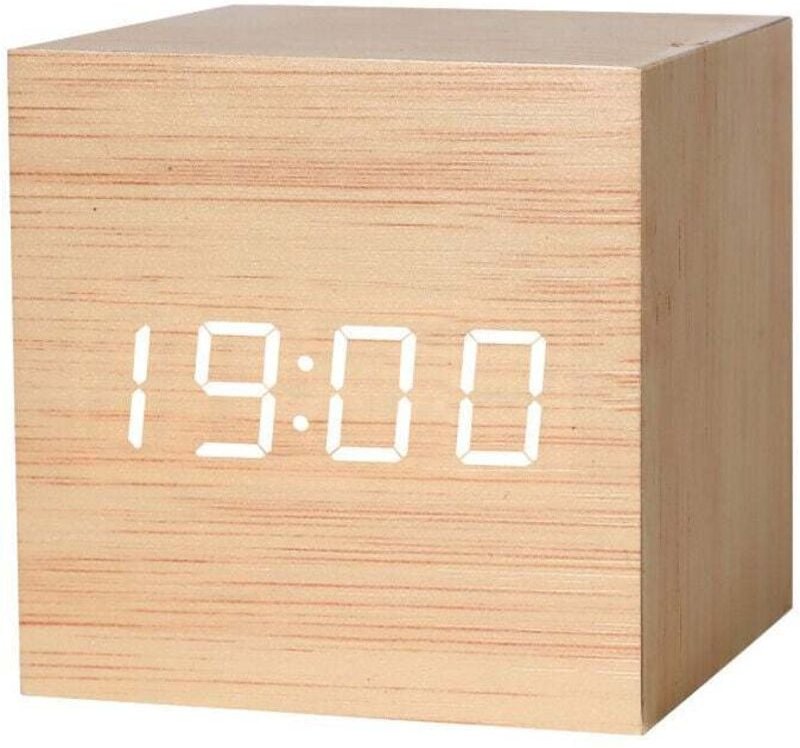 Lablanc - Digitaler Wecker, oben Uhr Morgenwecker LED-Digitaluhr mit Datum, Temperaturanzeige, 3 Alarme, 3 Helligkeitsst...