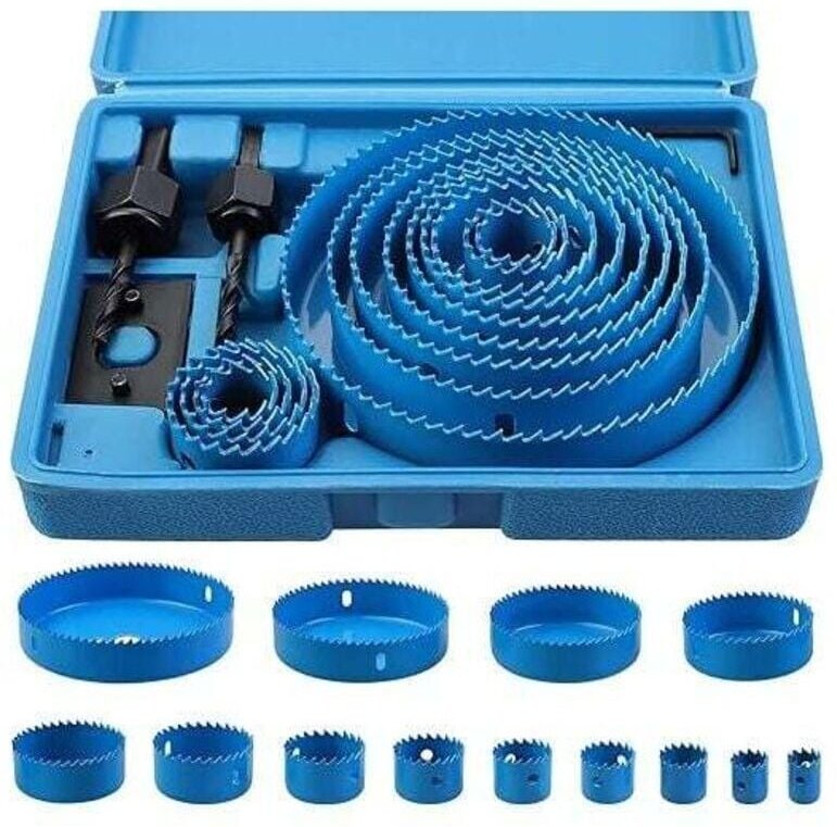 CHOYCLIT Lochsäge und Kernbohrer, 17-teiliges Lochsägen-Set aus Karbonstahl und Bimetall, 19–127 mm Lochsägen-Set für Ho...