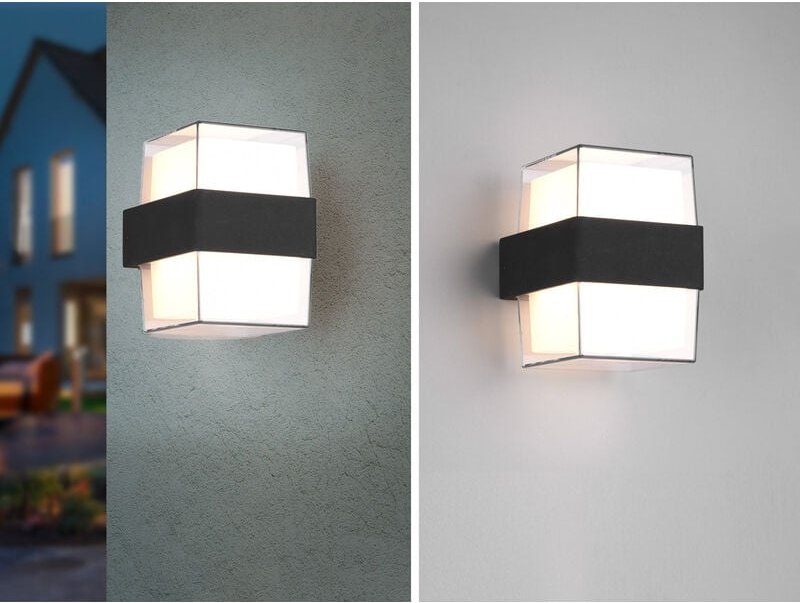 Trio Lighting - led Außenwandleuchte molina eckig up and down Anthrazit 13x9cm