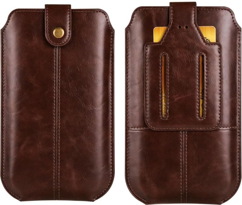 Sollbry - Leder-Handy-Gürteltasche, Leder-Holster-Handytasche, Herren-Gürteltasche, Hüfttasche, Sport-Gürteltasche, Geld...