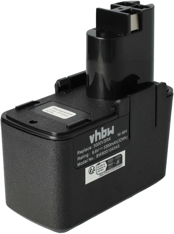 Vhbw - Akku kompatibel mit Bosch gsr 9.6 Old Version, gsr 9.6V, gsr 9.6VE2, gsr 9.6 VE-2 Elektrowerkzeug (3300mAh NiMH 9...