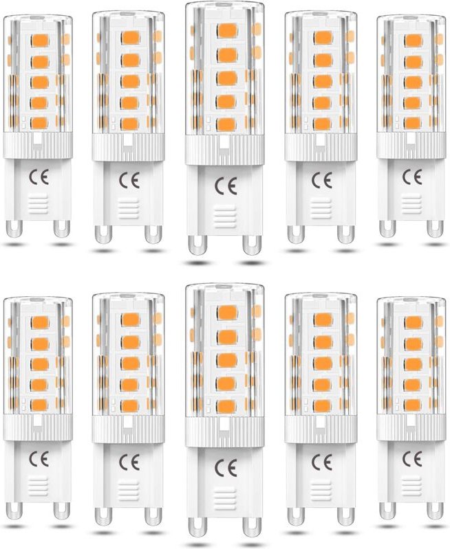 Ersandy - 10 Stück G9-LED-Leuchtmittel, nicht dimmbar, 5 w, warmweiß, 3000 k, G9-LED-Leuchtmittel, Halogen-Äquivalent, 5...