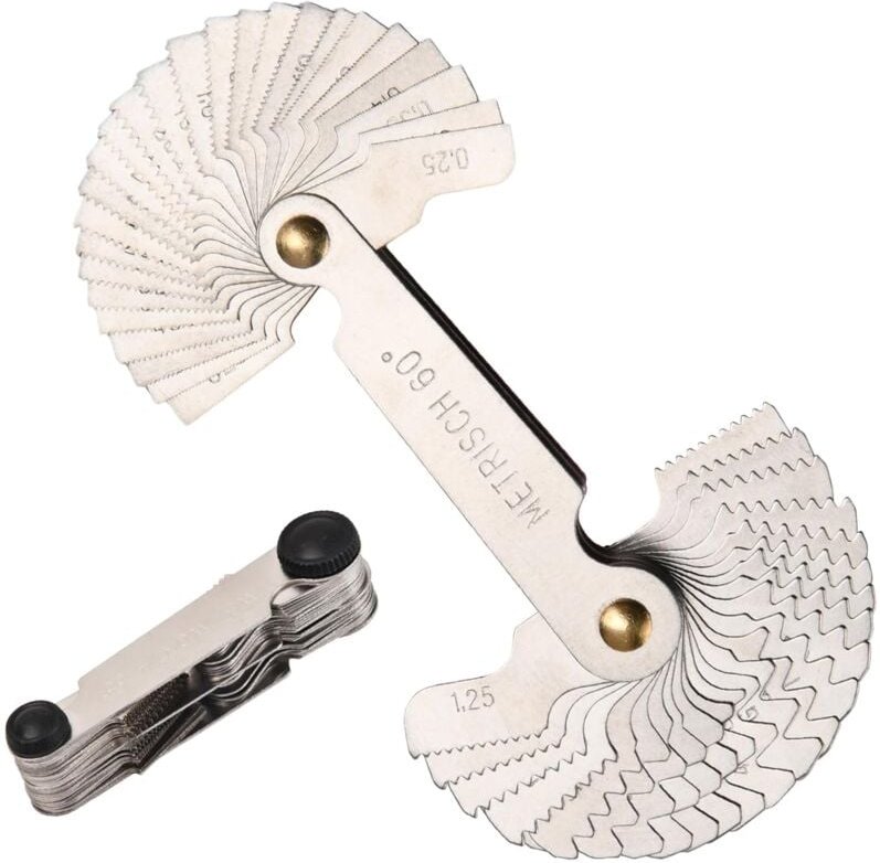 Jusch - Gage Pitch Gauge, rostfreie Gewindelehre 60 und 55 Grad Schraubensteigungsmesswerkzeug, Gewindelehren-Messwerkze...