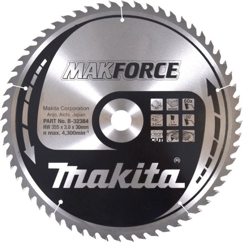 Makita Kreissägeblatt MAKFORCE 355/30 mm, 60 Zähne, 2,2 mm, Holz
