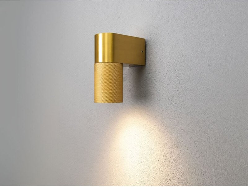 Meinewunschleuchte - Downlight led Außenwandleuchte Aluminium Gold Höhe 14,5cm