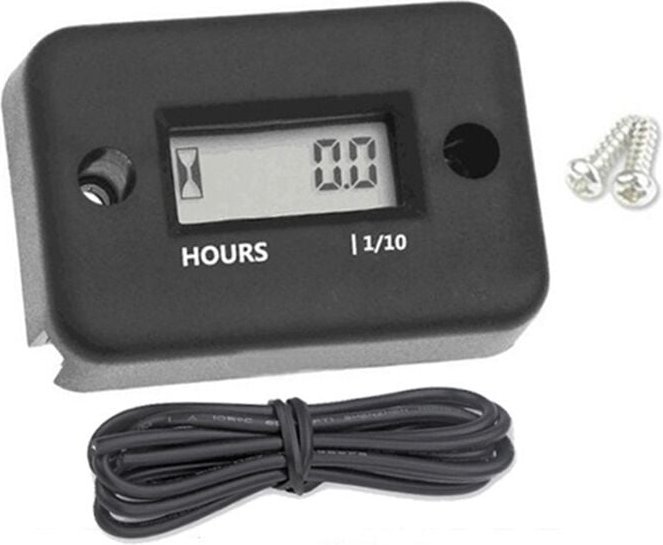 Wasserdichtes LCD-Display, Digitaler BetriebsstundenzäHler, Induktiver Timer für Fahrrad, Motorrad, ATV, Schneemobil, Mo...