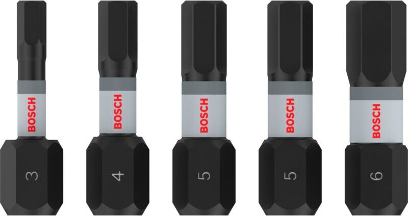 Pro Hex Impact Bit H3 H4 H5(x2) H6 25 mm 5-tlg. - 2608521U59 - Bosch