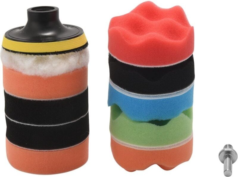 11-teiliges 3'/5'/6'/7' Waffelpuffer-Polierpad-Set für Autopolierer. Wählen Sie die Größe. Gewinde und Größe: 3''