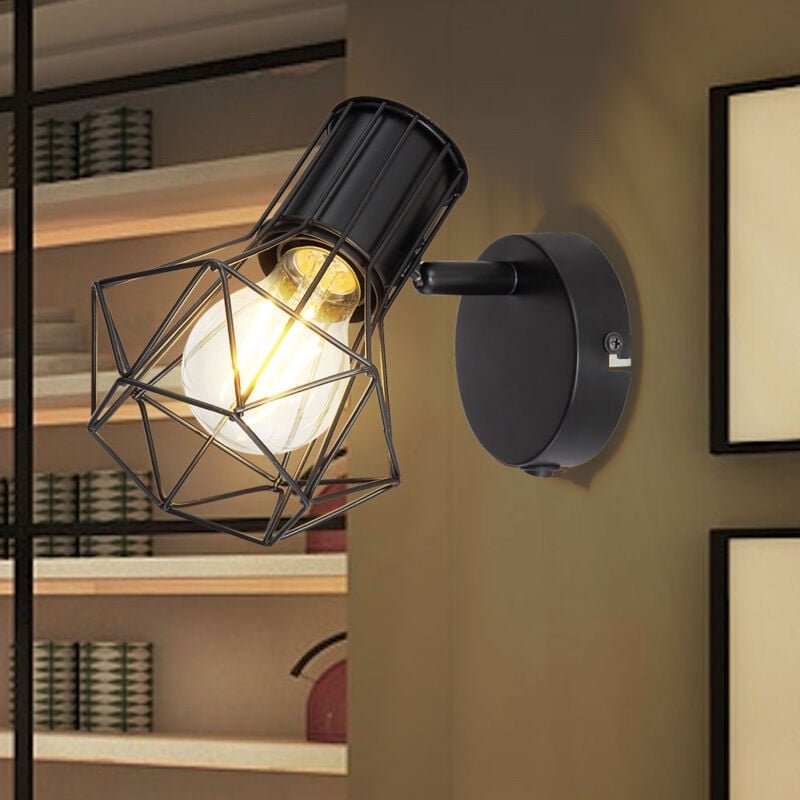 Thumbnail - Wand Spot Leuchte Käfig Ess Zimmer Strahler Lampe schwenkbar FILAMENT im Set inkl. LED Leuchtmittel