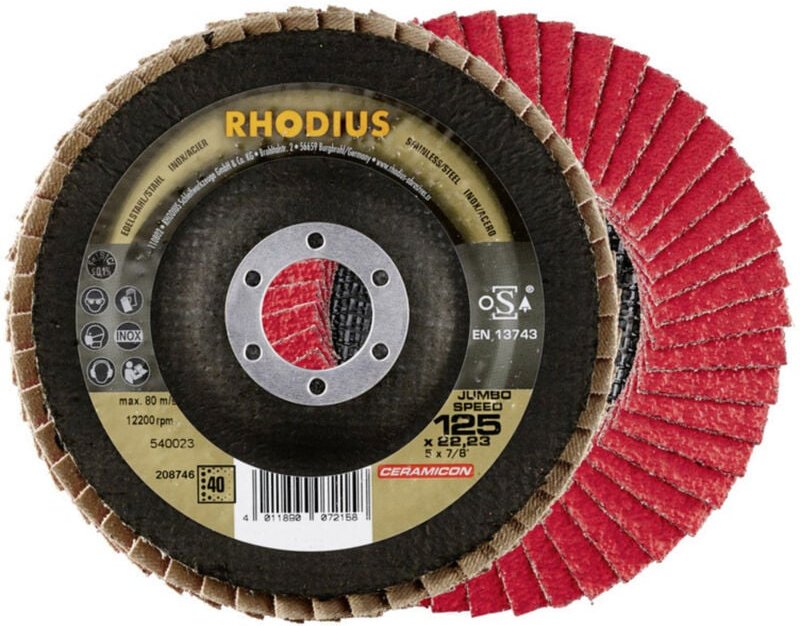 Rhodius - jumbo speed extended, 10 Stück, 125 mm, Korn 60, Fächerschleifscheibe