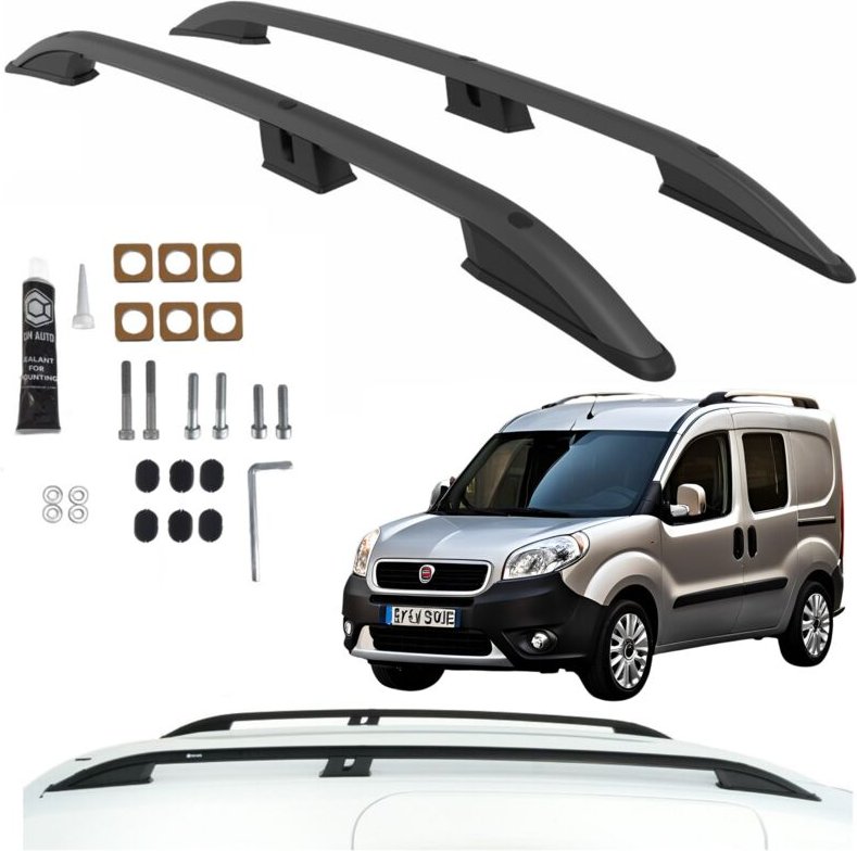 Fiat Doblo Dachreling Ab 2010 L2 Maxi Long Schwarz