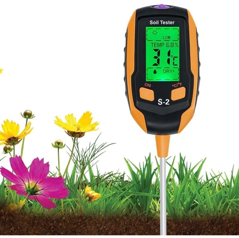 5-in-1-Bodentester, Bodenfeuchtigkeits-/pH-/Temperatur-/Umgebungsfeuchtigkeits-/Sonnenlichttester mit hintergrundbeleuch...