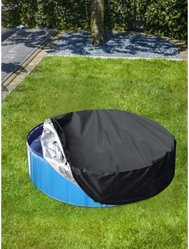 Runde Poolabdeckung (1 Stück), wasserdicht und UV-beständig, Schutzhülle für Whirlpool/Badewanne, Durchmesser 82 x 30 cm
