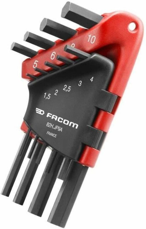 Facom 82H.JP9APB Set von 9 Inbusschlüsseln rot und schwarz