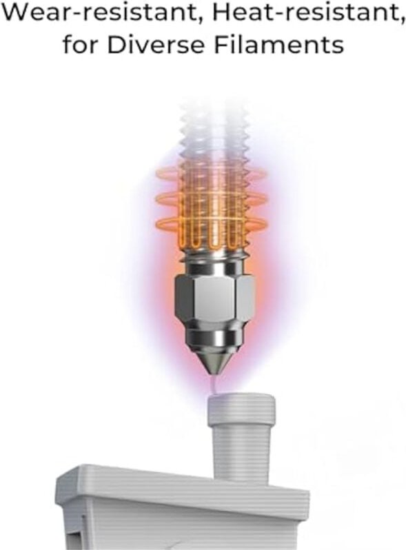 4-teiliges Düsenset mit hohem Durchfluss, Düsen zum Drucken von pla/abs/petg/tpu/pp/pc usw. Verfügbar für 3D-Drucker K1 ...