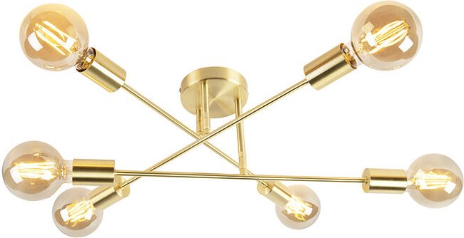 Smarte Art Deco Deckenleuchte Gold inkl. 6 WiFi G95 - Sydney