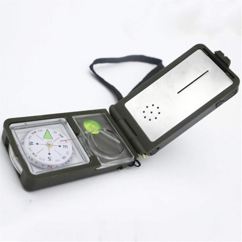 10-in-1-Multifunktionskompass, stoßfester Wander-Navigationskompass zum Wandern, Camping, Bergsteigen und Erkunden von O...