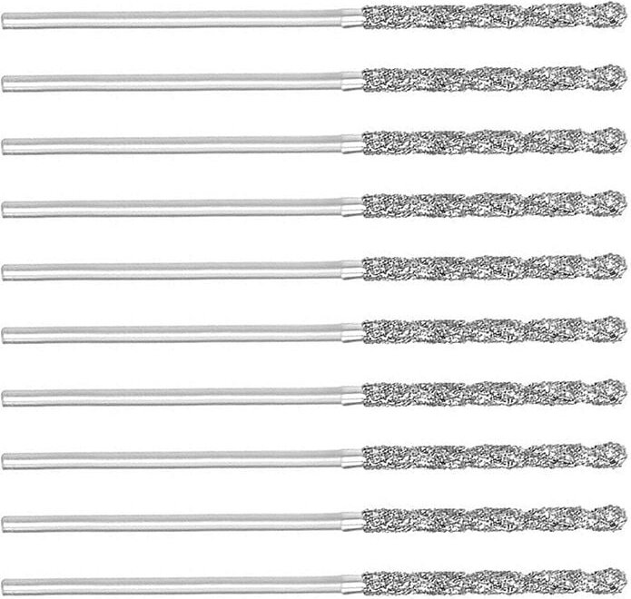 Tlily - 20 Stück 1 mm/0,04 Zoll Diamant-Spiralbohrer, Hochgeschwindigkeitsstahl hss für Glas, Muscheln, Steinfliesen