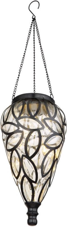 Led Solarlaterne Hängeleuchte, Lampenschirm klar, Höhe 50cm