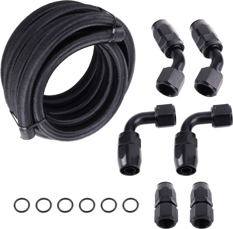 Thumbnail - AN10 Nylon Stahl geflochtene Ölkraftstoff Linie Schlauch End Adapter 12ft