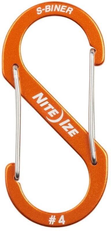 9 cm orangefarbener Aluminium-Doppelkarabiner (Nachtgröße) NITE IZE