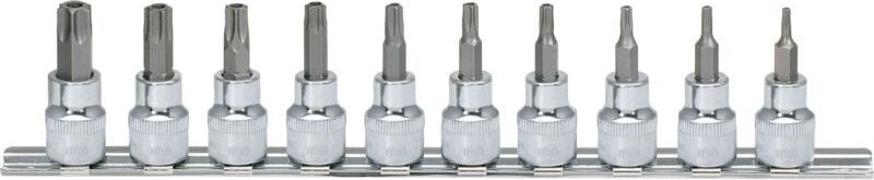 3/8' CHROMEplus Bit-Stecknuss-Satz Torx, Bohrung, 10-tlgTB10-TB55