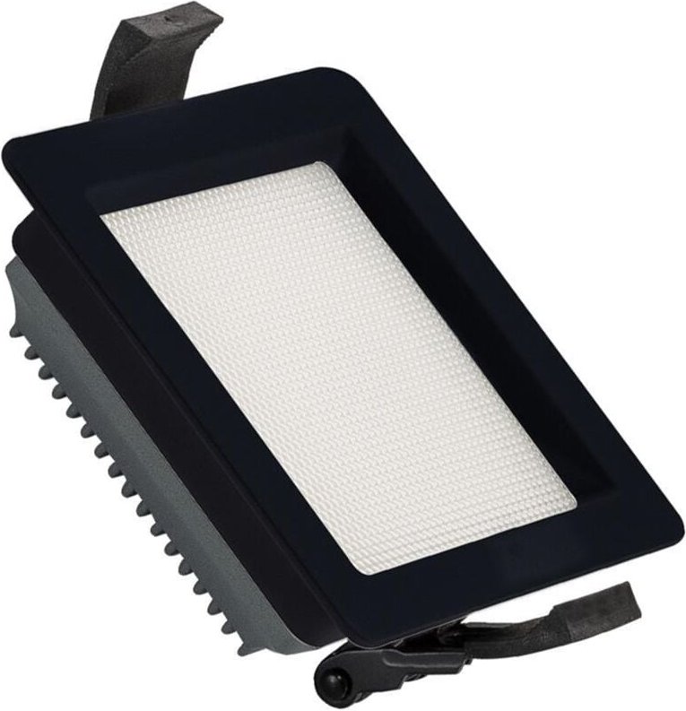 LED Downlight Einbaustrahler 10W Eckig SAMSUNG Aero 130lm/W Mikroprismatisch LIFUD Ausschnitt 85x85 mm Schwarz 4000K Neu...