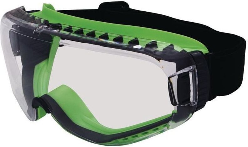 Vollsichtschutzbrille T-Spex 8114 en 166, en 170 Rahmen schwarz/grün, Scheibe klar Polycarbonat