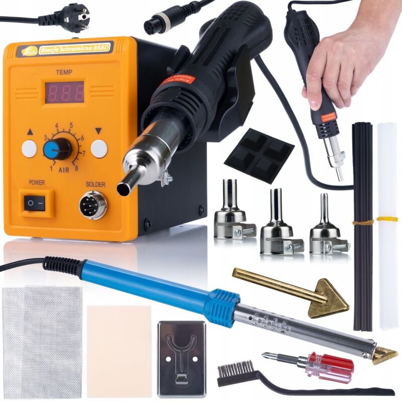 Rosfix 858D Hot-Air Lötstation – Professionelle Station mit 3 Düsen 700W, Temperaturregelung 100-500°C Elektronik, Kunst...