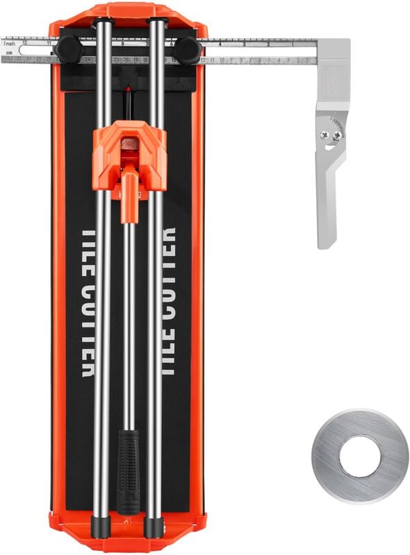 Mophorn Manueller 43,2 cm Fliesenschneider für Wand- und polierte Fliesen, Schneidgerät mit Doppelschienen, Wolframkarbi...