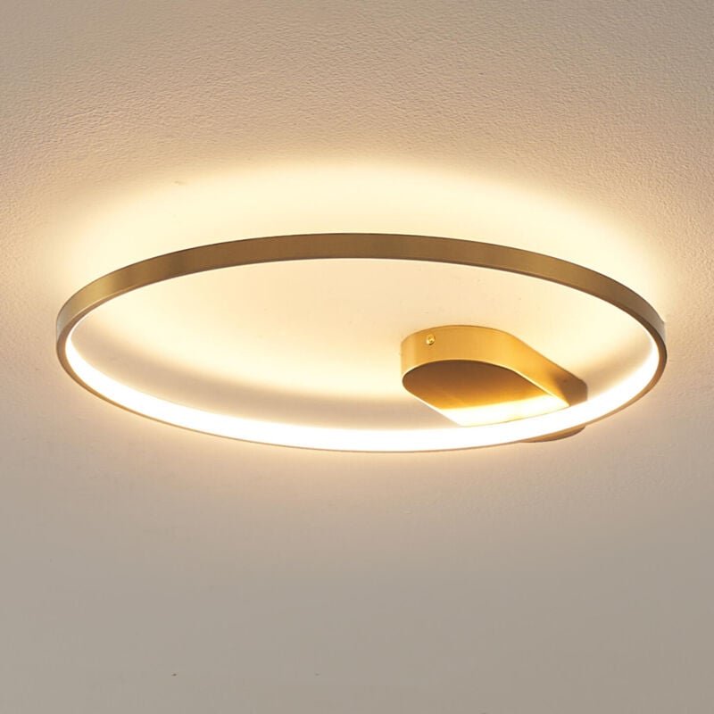Kosilum - Goldfarbene kreisförmige Design-Decken oder Wandlampe 50 cm -Evelia