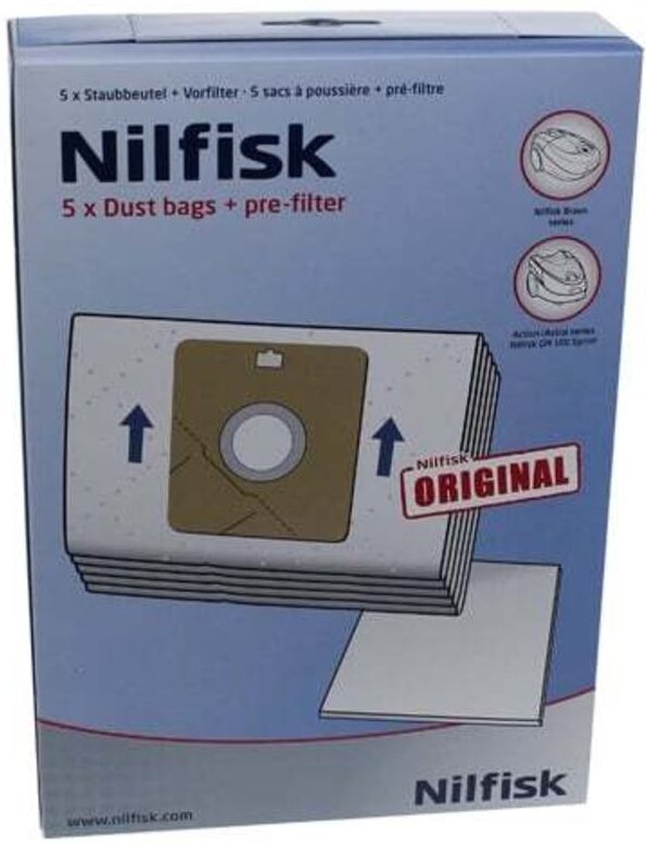 Box mit 5 Beuteln für Nilfisk bravo Staubsauger