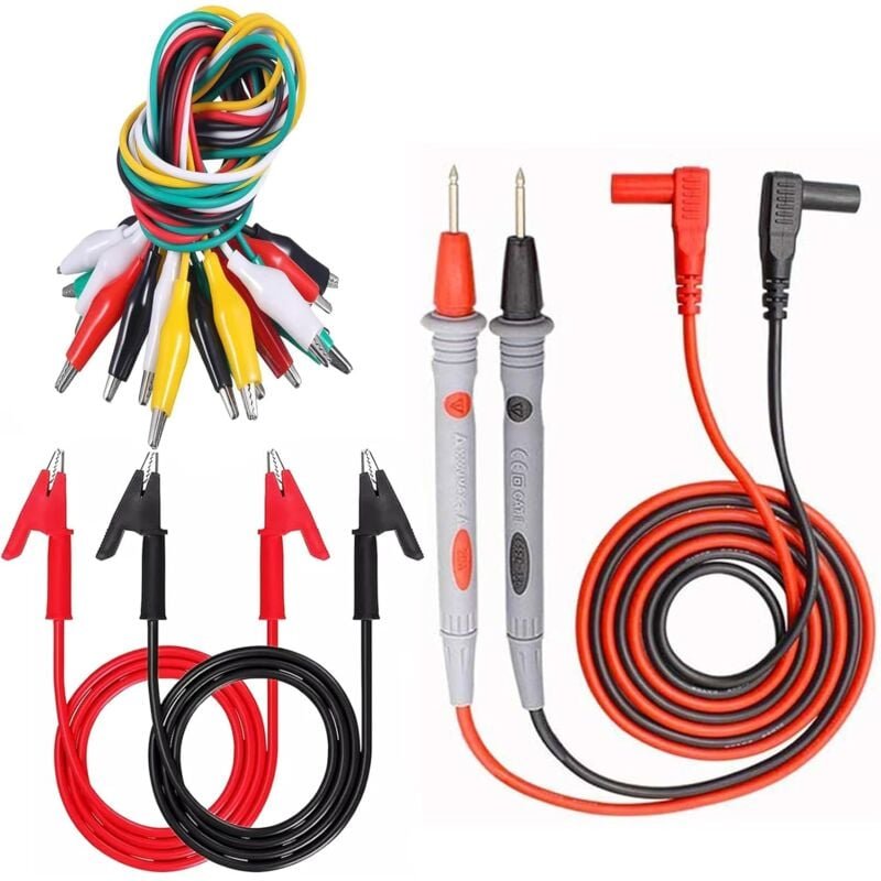 Bluedeer - Multimeter-Zubehörset, Multimeter MessLeitungen Kit mit Krokodilklemmen Spaten Stecker, Krokodilklemmen mit K...