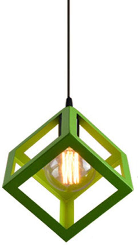 Pendelleuchte Würfel, Kreative Kronleuchter im Industri Stil, Hängelampe mit Metall Käfig E27 Lampenfassung für Wohnzimm...