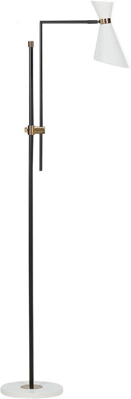 Stehlampe Weiß / Schwarz 155 bis 180 cm Elegant Modern Verstellbar für Wohnzimmer Schlafzimmer Flur