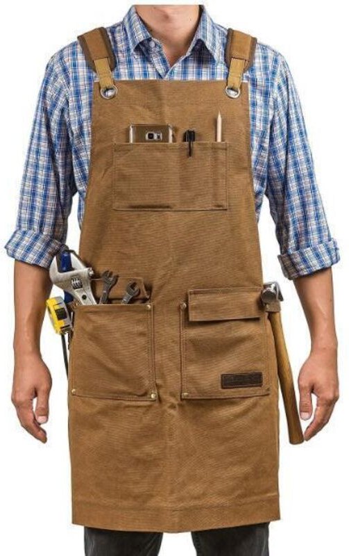 Arbeitsschürze für Schreiner, strapazierfähiges, robustes Segeltuch mit Werkzeugtaschen für Holzarbeiten, Malerei und Sa...