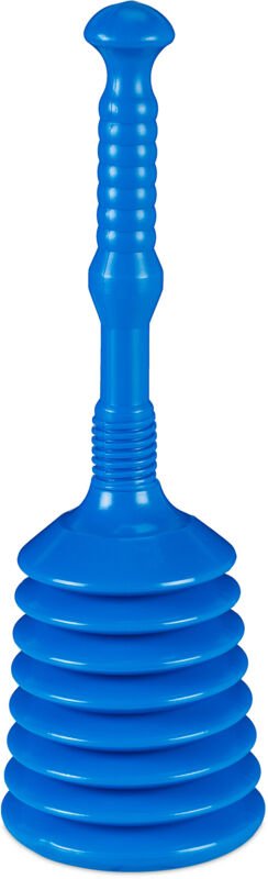 Relaxdays Pümpel mit Saugglocke, HD: 49x15,5 cm, Abflussstampfer Verstopfung, WC, Waschbecken & Dusche, Kunststoff, blau