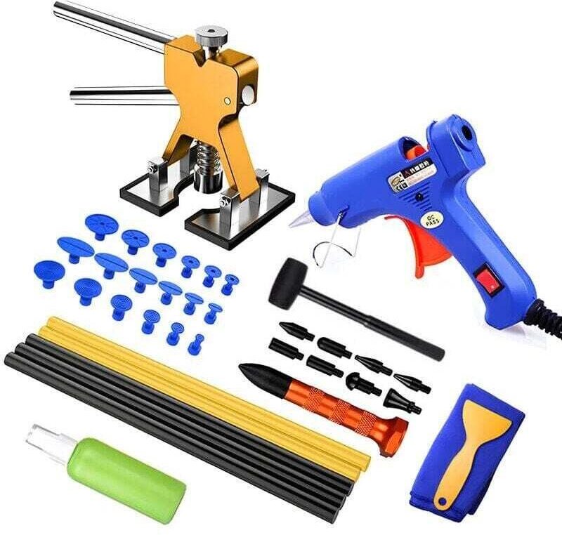 DENUOTOP Dellenreparaturset für Mechaniker, Werkzeug zur lackschadenfreien Dellenreparatur mit einstellbarer Breite für