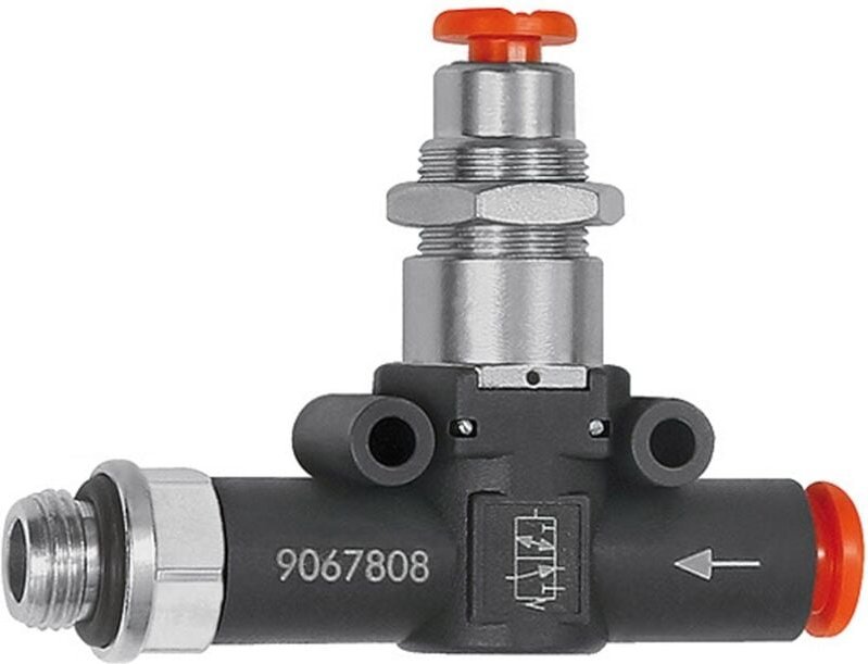 3/2-Wegeventil, pneum. nc, Schlauch - Gewinde, G1/4, Schl.8 - Riegler