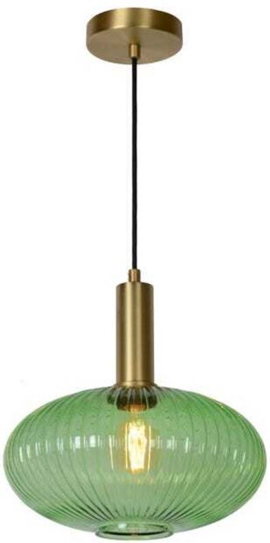 Pendelleuchte, Glas, grün, Durchmesser 30 cm, E27