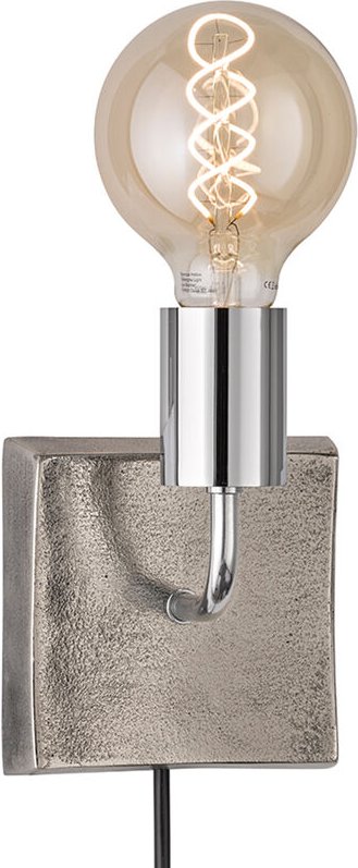 Fischer&honsel - Wandleuchte chrom Wandlampe Leselampe Modern Bettleuchte Schlafzimmer, Schnurschalter, Metall nickel an...